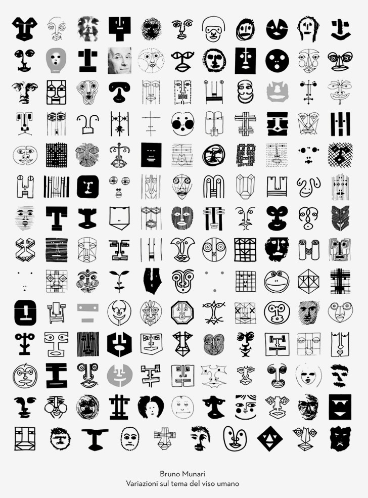 Bruno Munari, Variazioni sul tema del viso umano (1964) / Bruno Munari, Variations on the theme of the human face&nbsp;(1964)